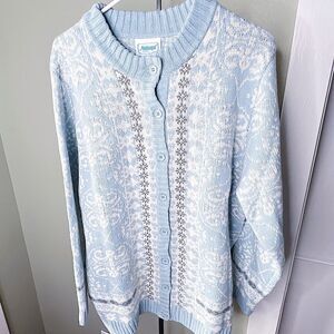 National Blue Cardigan Sweater Button Down Plus Size 2X NWOT